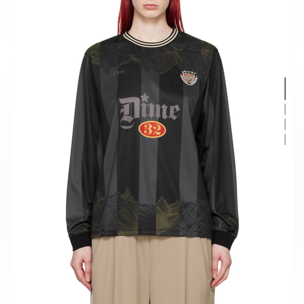 DIME Gray & Black Striker Long Sleeve T-Shirt Jersey